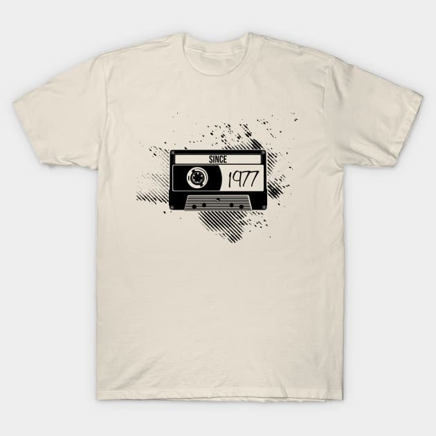 1977s Vintage, 77s Black Cassette T-Shirt by Degiab